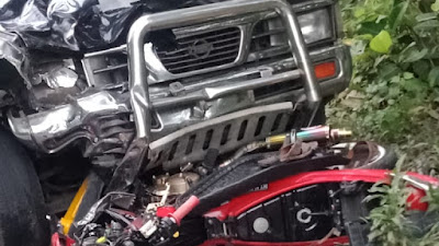 Nissan - Satria FU Adu Banteng di Hari Raya, 1 Orang Meninggal Ditempat