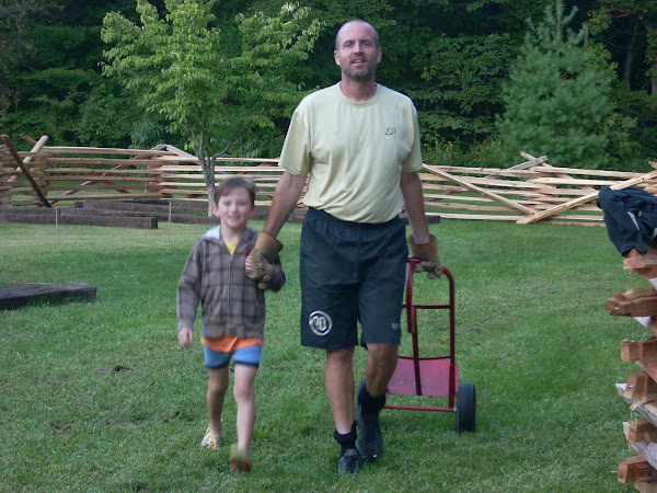 Making a split rail fence for our garden