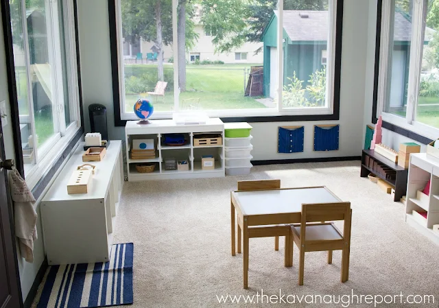 Montessori homeschool classroom room tours. 