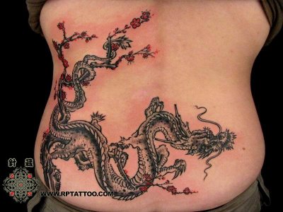 Chinese Dragon Tattoos Designs Front Back Body 