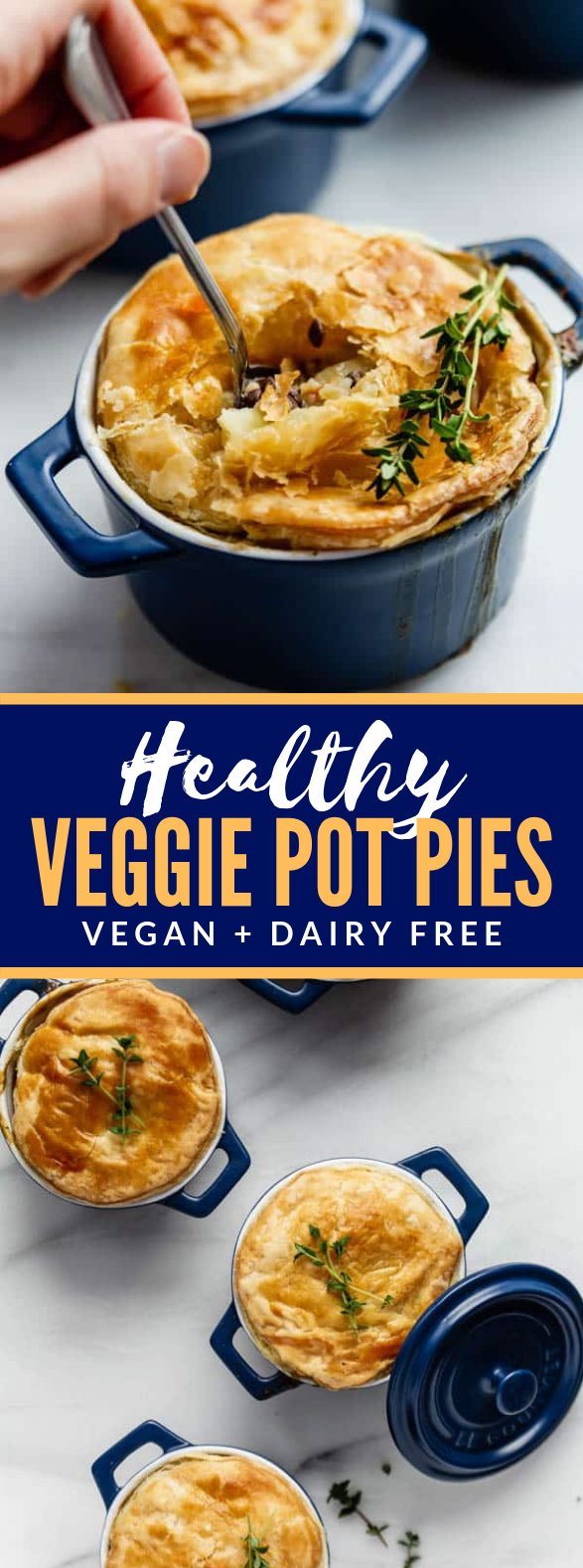 VEGGIE POT PIES WITH PUFF PASTRY CRUST #vegetarian #protein