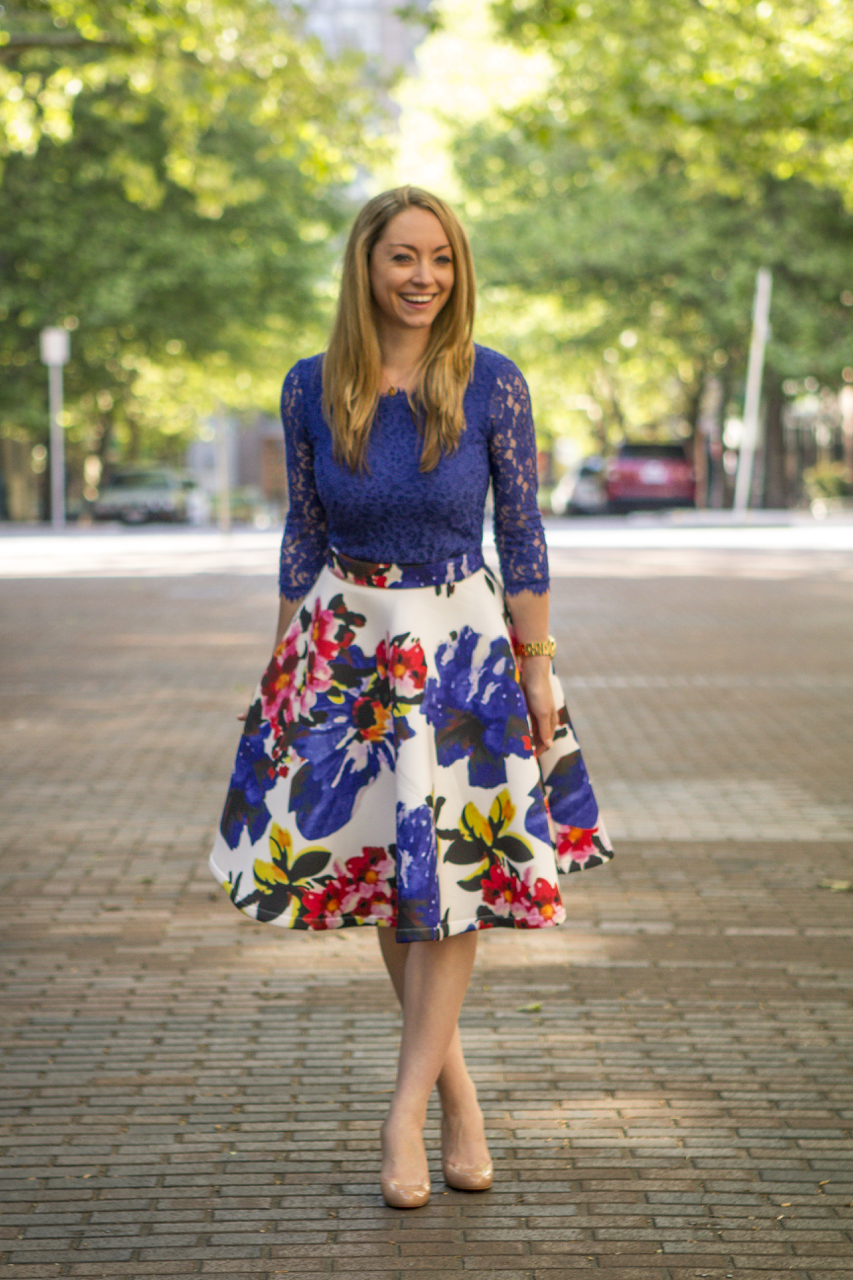 Floral Print V Seam Mini Skirt - Buy Fashion Wholesale in The UK