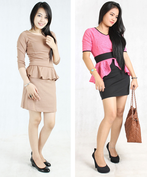 model baju kerja peplum