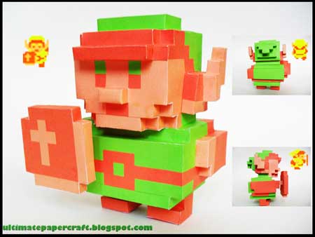 8Bit Linke Papercraft