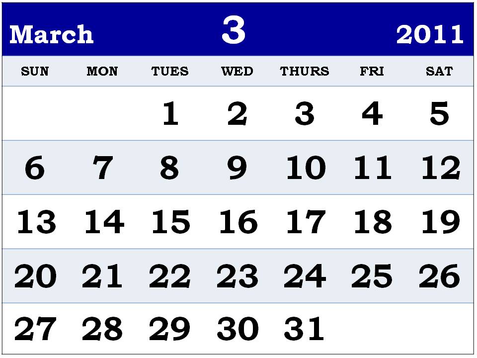 calendars for march 2011. CALENDAR MARCH 2011 PRINTABLE