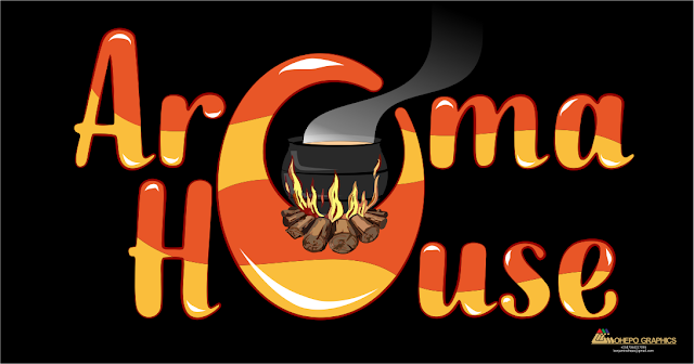 AromaHouse [Logo] on Black Background