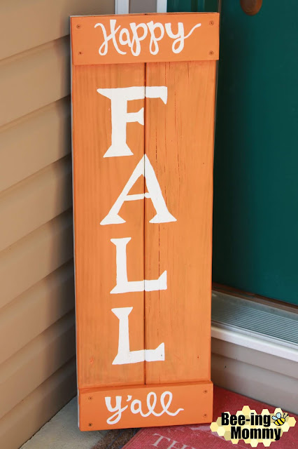 Happy Fall Y'all / Merry Christmas Reversible Welcome Sign, reversible sign, holiday sign, outdoor sign, wood sign, Happy Fall sign, Happy Fall wood sign, DIY Happy Fall sign, Happy Fall Y'all sign, Happy Fall Y'all wood sign, DIY Happy Fall Y'all sign, Happy Fall reversible sign, fall decor, reversible wood sign, reversible holiday sign, DIY reversible holiday sign, handmade sign, repurposed wood project, pallet wood crafts, holiday decor, outside decor, outside decoration, reversible signs, home decor, Fall, Thanksgiving, Fall sign, Thanksgiving sign, sign tutorial, DIY wood sign