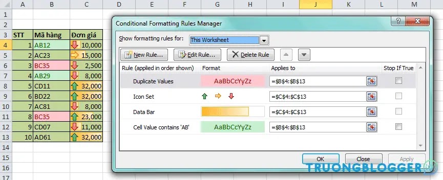 Hướng dẫn sử dụng Conditional Formatting trong Excel chi tiết nhất