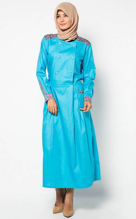 Contoh Model  Baju Muslim Gamis  Terbaru  Untuk Hari Raya
