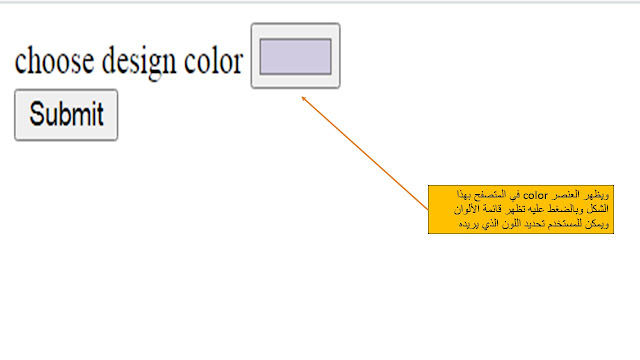 شرح العناصر  color- range- num في النموج form في لغة Html