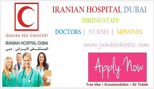 Nursing Assistant Jobs in Dubai Hospitals,  Doctors careers in Iranian Red Crescent Society