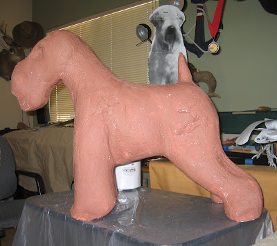 dog sculpture armature clayup