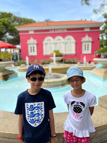 Two children on holiday in Puerto Rico