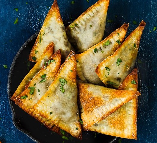 Mushroom and French Goat Cheese Triangles #vegetable #vegetarian
