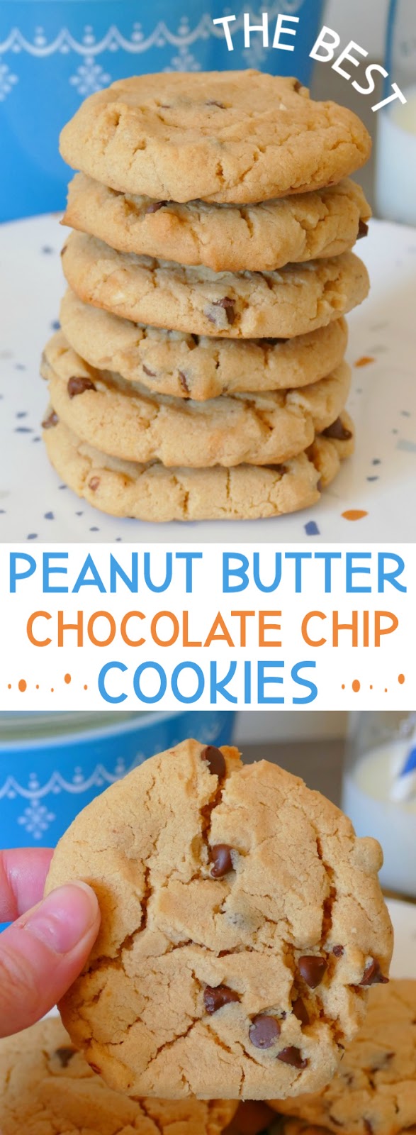 These amazing cookies are the perfect treat for dessert, after school snacks or to cure your sweet tooth craving. The combination of chunky peanut butter and mini chocolate chips make the perfect texture and chewy consistency. These are such a family favorite at our house!