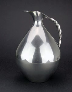 MODERNIST 20thC GERMAN SOLID SILVER WINE PITCHER - JUG, WILKENS, BREMEN c.1950 