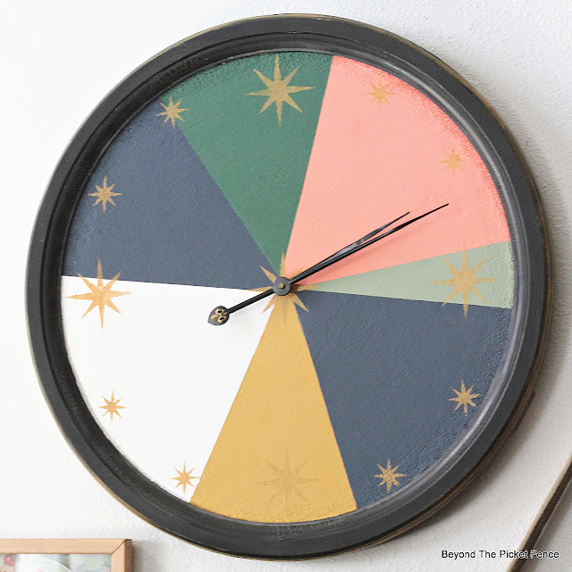 Stencil a Mid Century Modern Color Block Clock