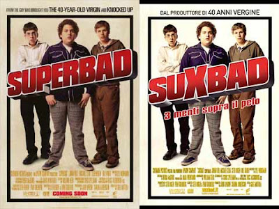 La locandina di '''Superbad'', in italiano ''Suxbad''