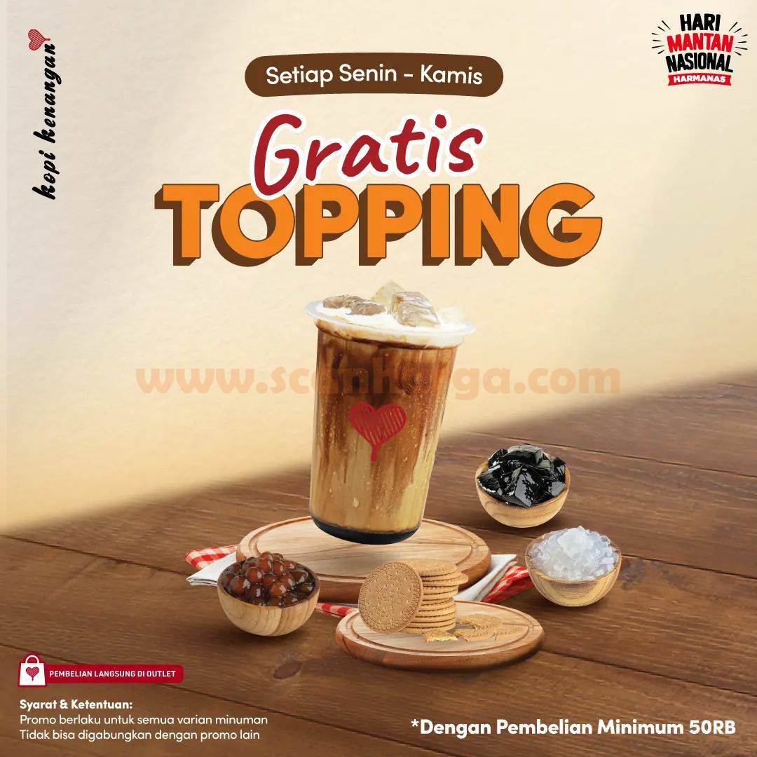 KOPI KENANGAN Promo GRATIS TOPPING – Khusus Bulan Agustus 2022