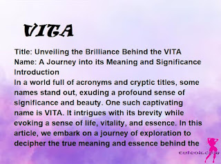 meaning of the name "VITA"