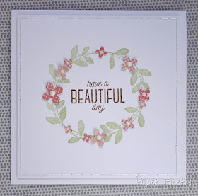 CAS floral wreath card (stamp set from My Favourite Things)