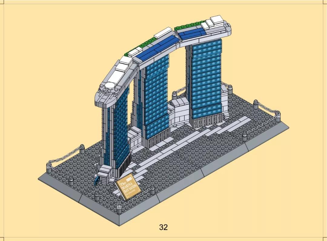 artorbricks marina bay sands of singapore compatible with lego