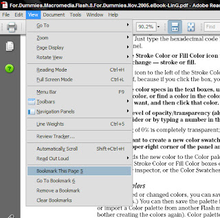 bookmark pages in Acrobat reader