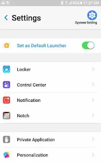 Settings Of XS Launcher