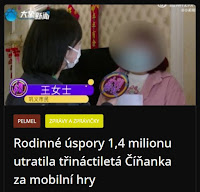 Rodinné úspory 1,4 milionu utratila třináctiletá Číňanka za mobilní hry - AzaNoviny