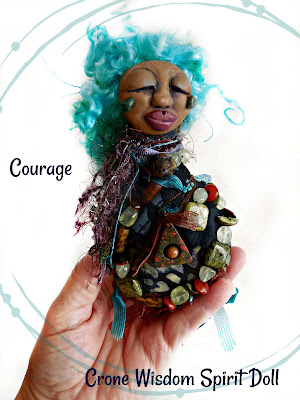 Finding Courage where the eddy meets the sierra - OOAK Beaded Spirit Doll