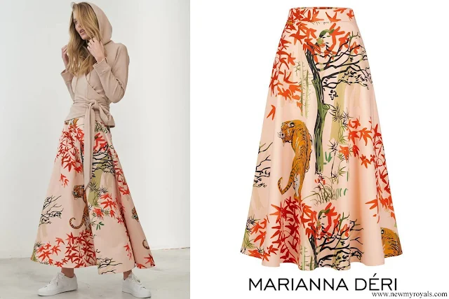 Princess Natalie wore Marianna Déri Tiger Print Maxi Skirt