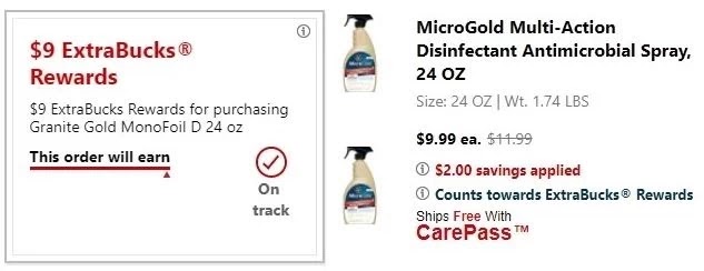 FREE Microgold Disinfectant Spray at CVS
