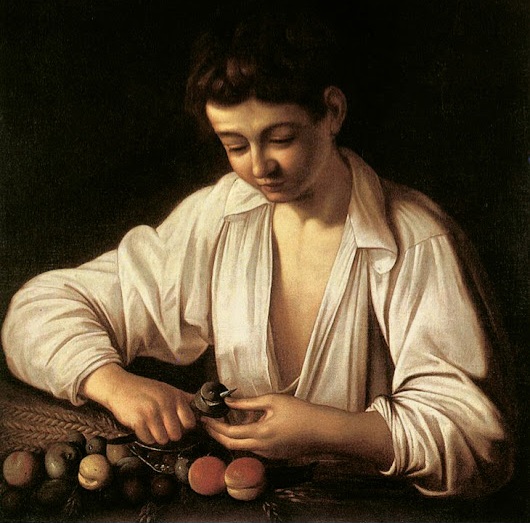 Caravaggio, "Muchacho pelando una fruta" (1592)