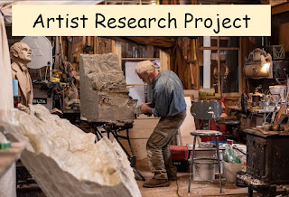 Artist Research Project with photo of sculptor working in a workshop by ottowagraphics at https://pixabay.com/photos/artist-studio-art-sculpture-4622221/
