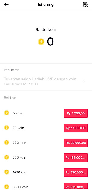 cara beli koin tiktok lewat aplikasi tiktok