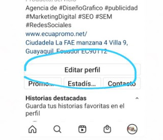 Da clic en el botón "Editar perfil".