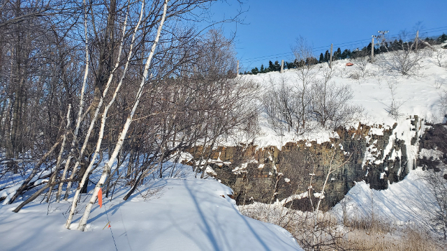 Parc Saint-Bruno en hiver | Sentier l'Hermine- Vue du Centre de ski