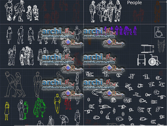 Modèles de personnes 2D Dwg  