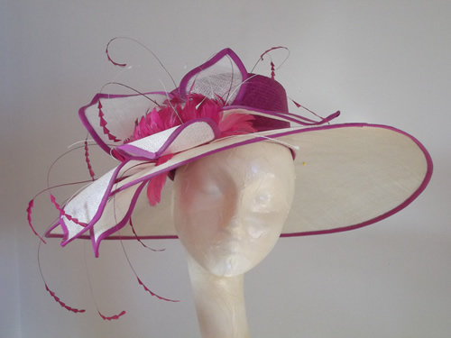  Rachel Wykes Milliner Rose Straw Tangerine Tango turquoise Wedding 