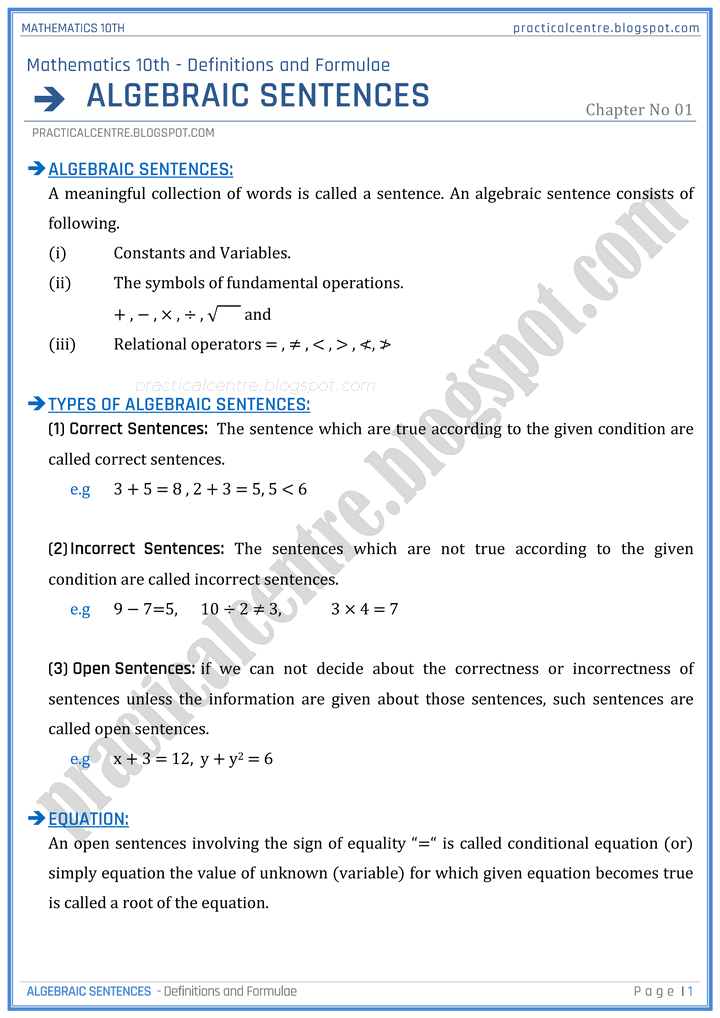algebraic-sentences-definitions-and-formulas-mathematics-matric