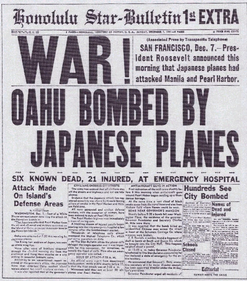 PEARL HARBOR Day, December 7th