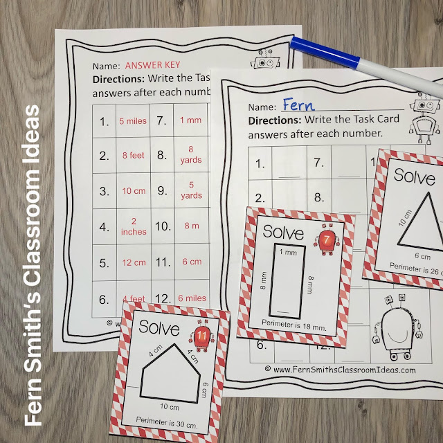 Click Here to Download this Perimeter Find the Missing Side Center Games, Task Cards, and Printable Worksheets Math Center Resource