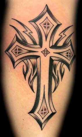 tattoos for guys on arm. cross tattoos on arm for men