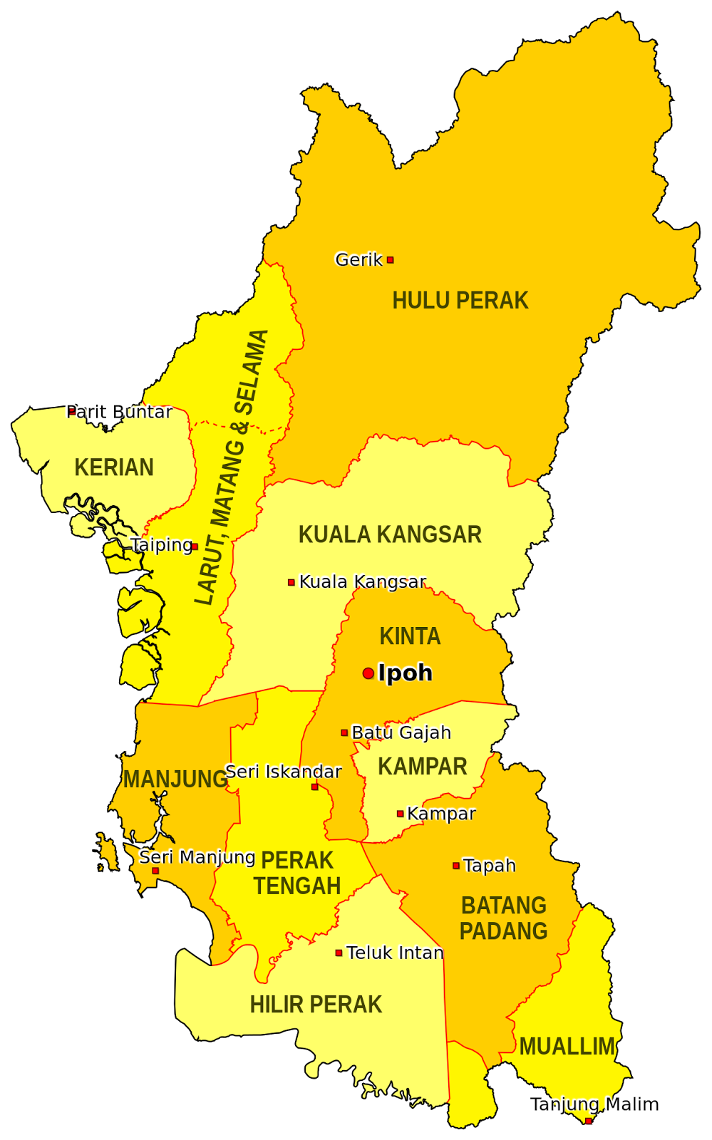 Visit Perak PETA NEGERI PERAK