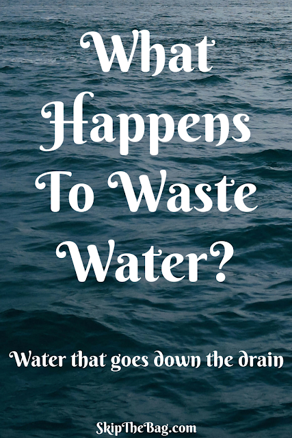What happens to water that goes down the drain to a water treatment facility?