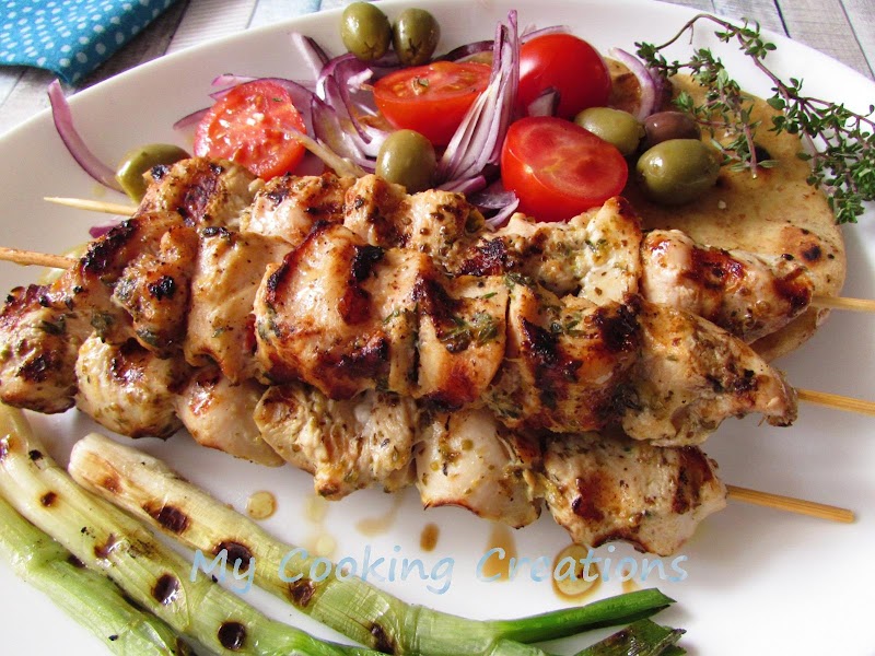 Пилешко сувлаки по гръцки * Souvlaki di pollo alla greca