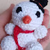 Receita grátis - Amigurumi - Boneco de neve