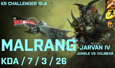 KT Malrang Jarvan IV JG vs HLE CaD Volibear - KR Challenger 10.4