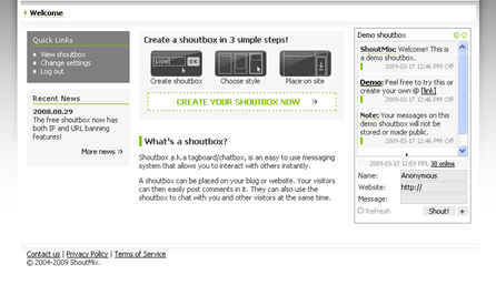ShoutMix - Free shoutbox_tagboard chat widget!