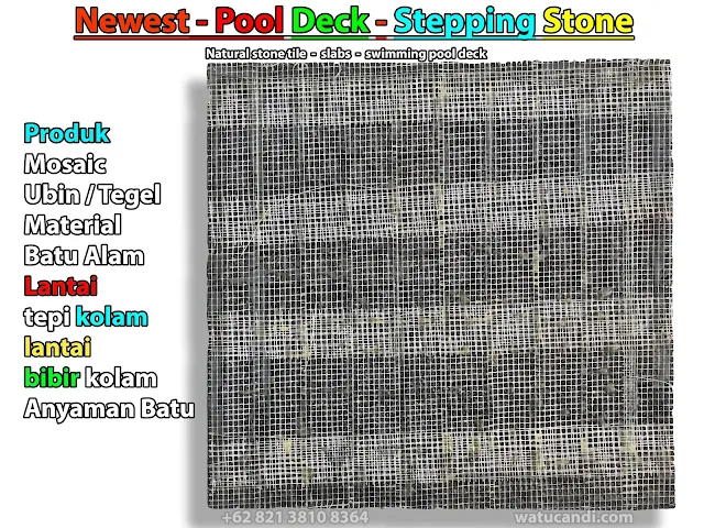 Tampilan belakang Lantai Decking Parquet Batu Lava Merapi